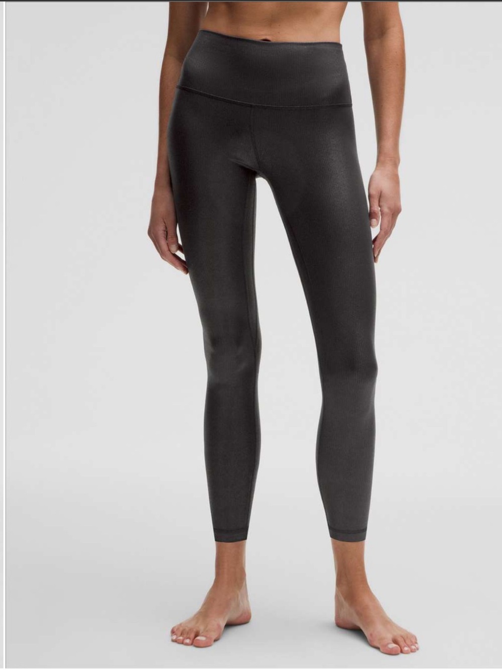 Lululemon Align High-Rise Ribbed Pant 25” Shine Radiate Foil Print Black NWT